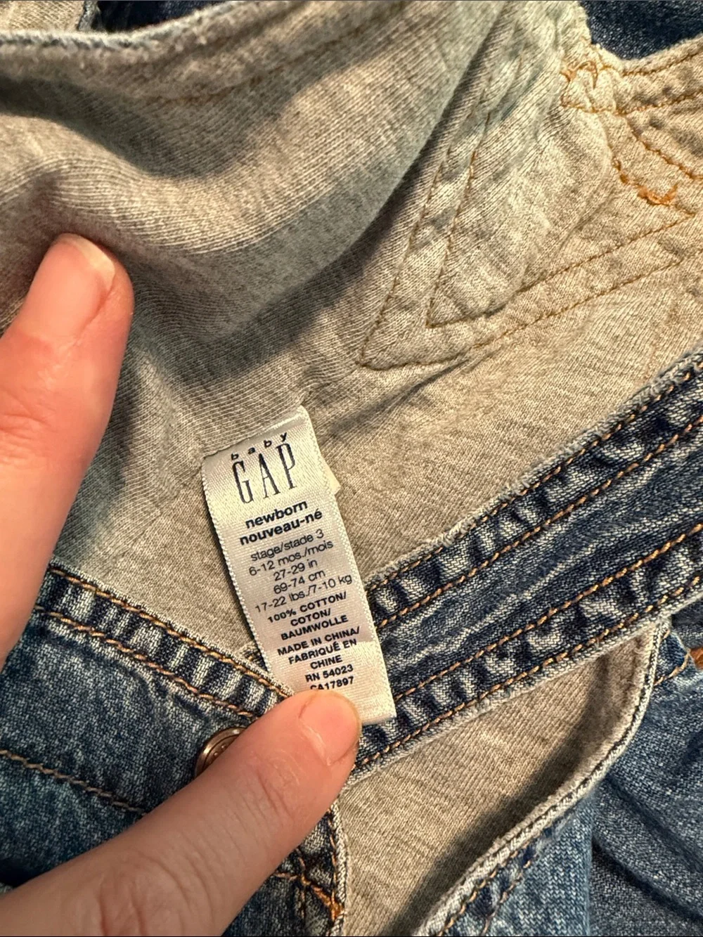 GAP Baby Denim Overalls size 6-12 months